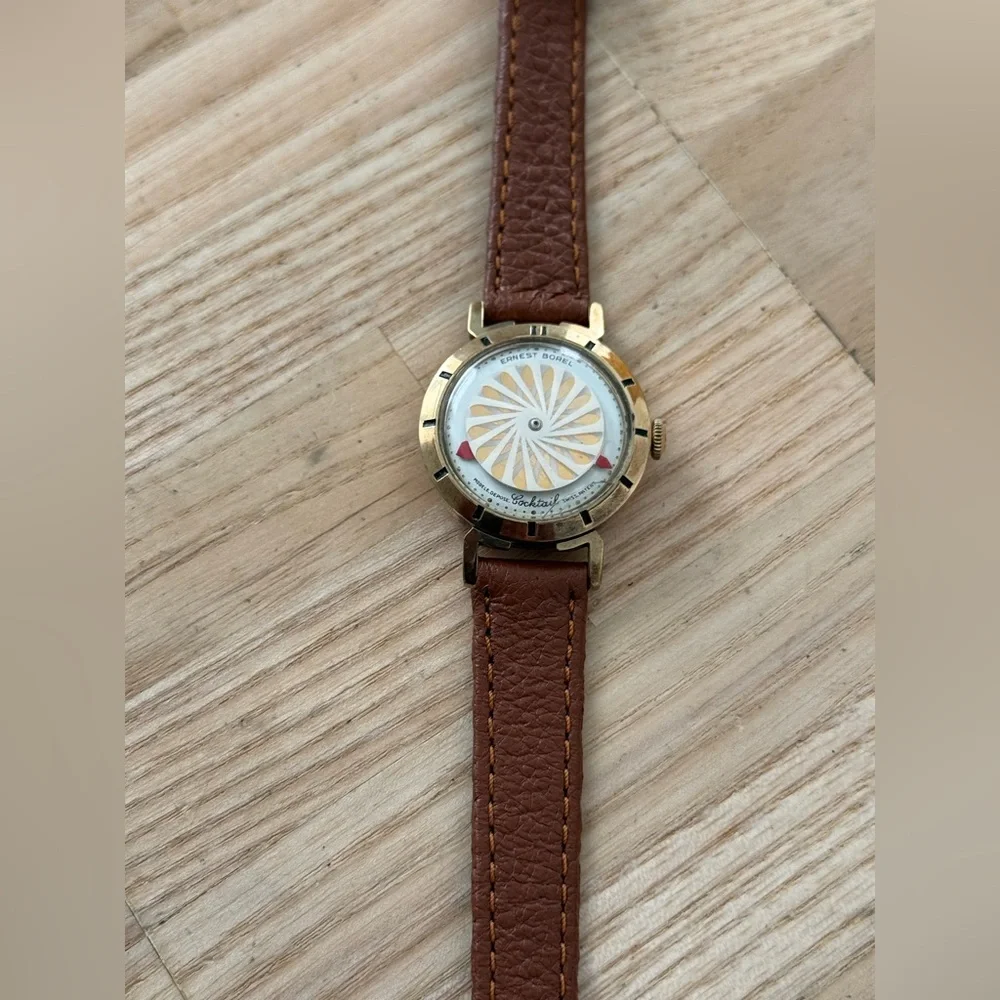 Ernest Borel Kaleidoscope Stunning Mechanical Watch Rare White Dial New Strap